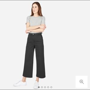 Everlane The Wide Leg Crop Pant (Black, 14)